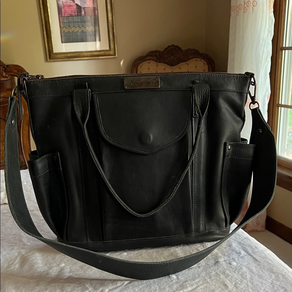 Nena & Co. Leather Cross Body Shoulder Tote Bag.